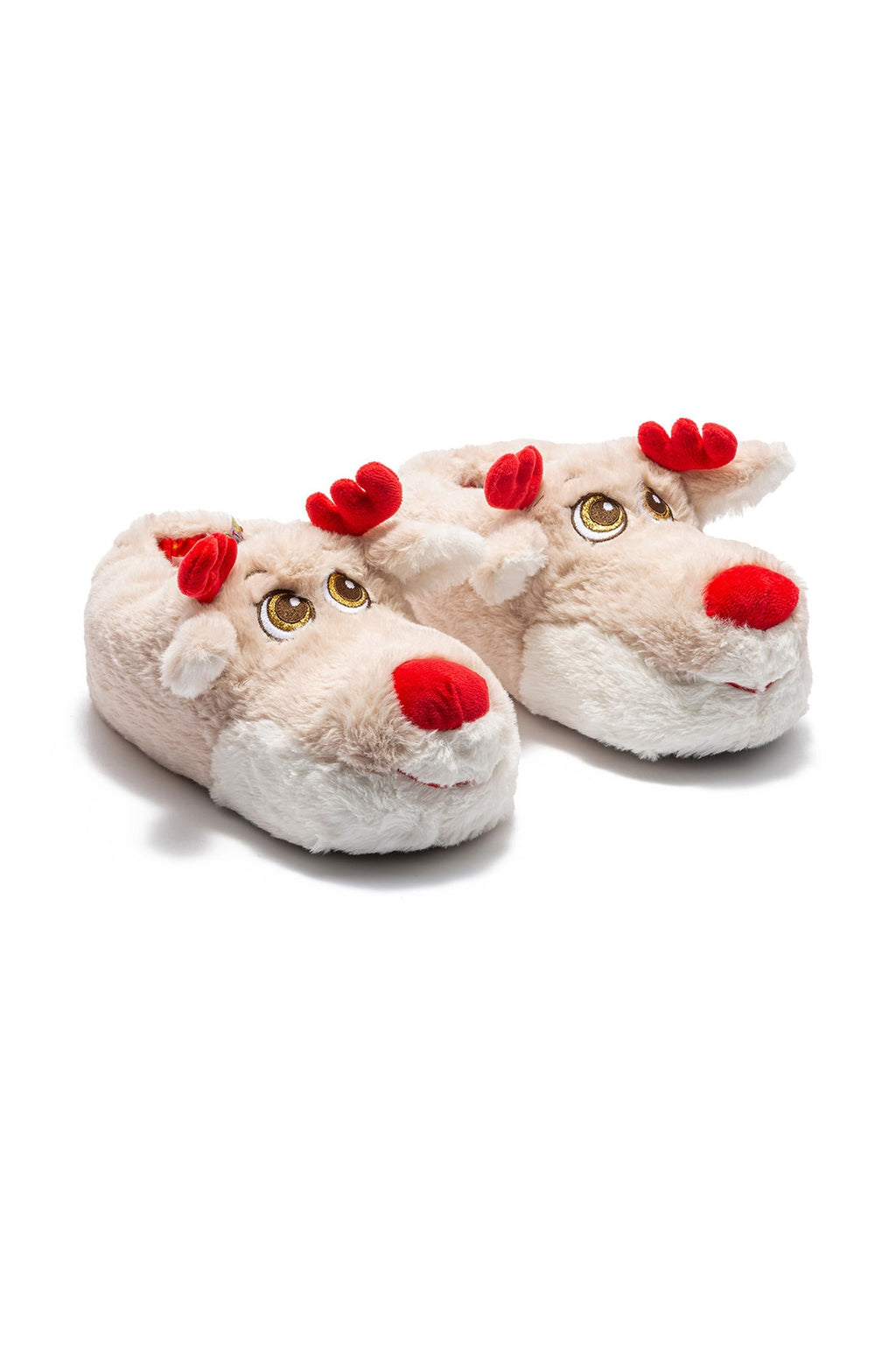 Twigy Beige Cow Kids Slippers | Sizes 30-35 | Soft Indoor House Shoes